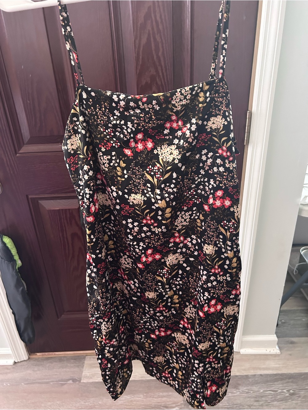 Forever 21 Black Floral Slip Dress